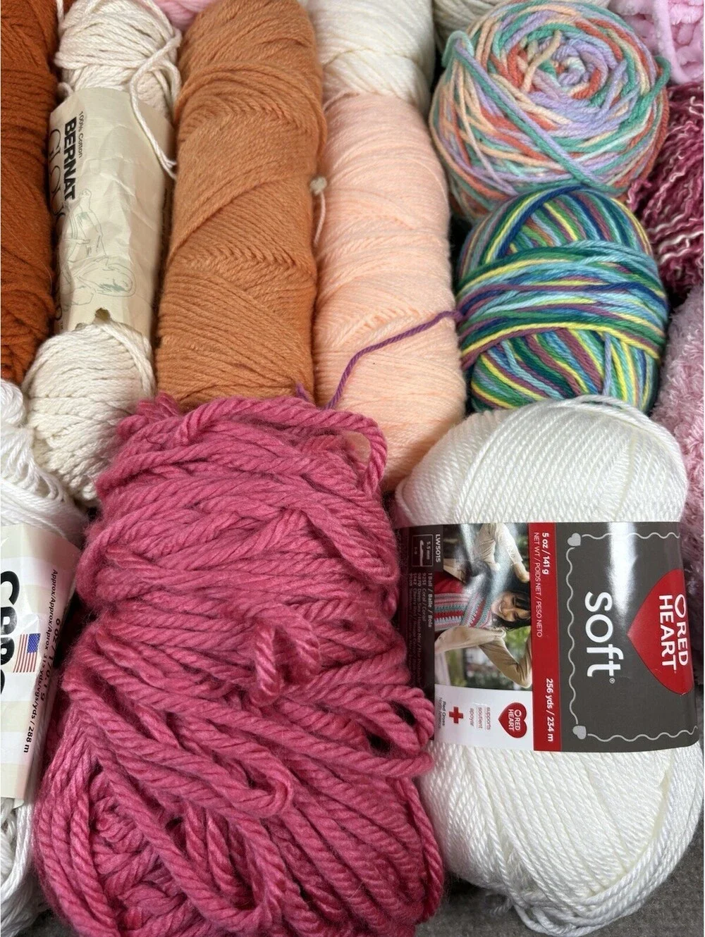 Mixed Yarn Lot 5lbs Assorted Colors Textures Knitting Crochet Destash Bundle